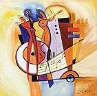 Alfred Gockel Jazz on the Square painting